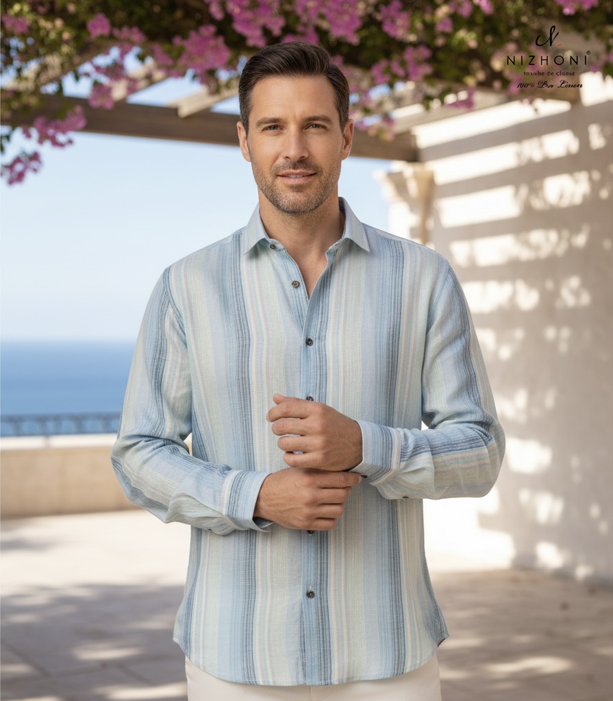 <p>LIGHT BLUE LINEING SHIRT FULL SLEEVES SLIM FIT 1912</p>